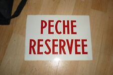 plaque metal peche reservée