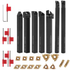 Jeu de 21 porte-outils de tour à métaux compact complet avec inserts de qualit
