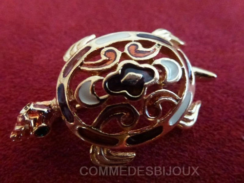 Broche vintage tortue style - broche,