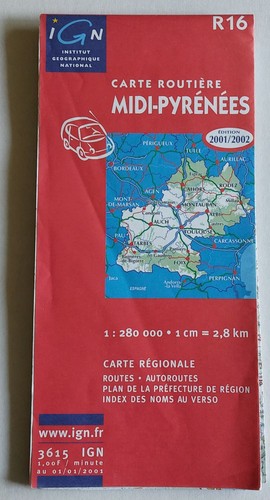 Carte routière ign midi - ,