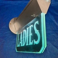 Rare Lit Double Side Sign Men/Ladies Glass Sign Antique Vintage 56B