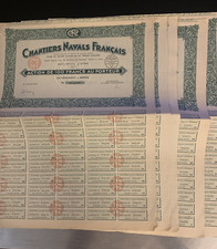 10 Old Actions 100 Francs French Shipyards