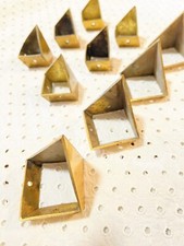 10 Diagonal Clog Ornaments for Art Deco or Empire Chairs, Gold Bronze