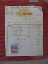 ++"1640" OLD INVOICE WINES OF TOURAINE "CHAMBORD" IN BLOIS 1950