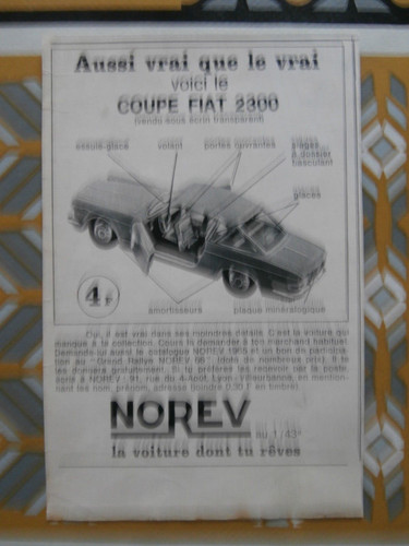 Publicité norev coupe fiat - &,