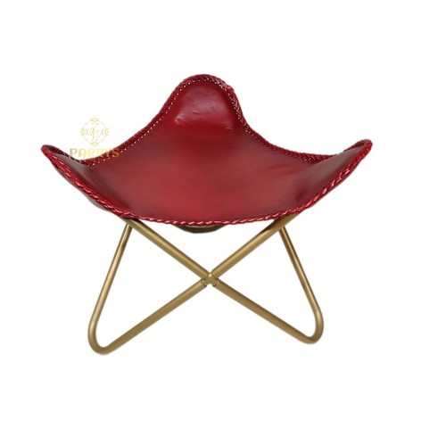 Chaise papillon cuir cherry - cuir,