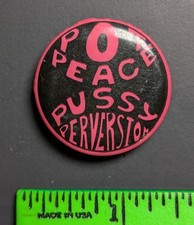 Vintage 1960's Hippie Pot Weed Peace Women Pinback Pin