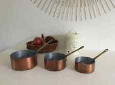 11 ⚜️ Set of 3 Copper Pans and Brass Tail