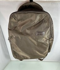 Lipault Paris Business Plume Brown Nylon Zippered Travel Work Backpack - 15 Inch
