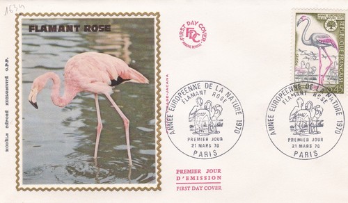 France 1970 fdc flamant - 1970, rose