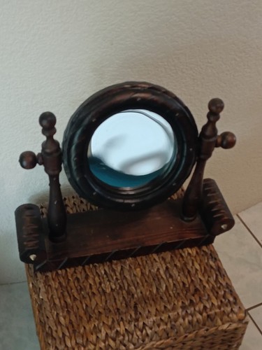 Miroir ancien bois pivotant - miroir,
