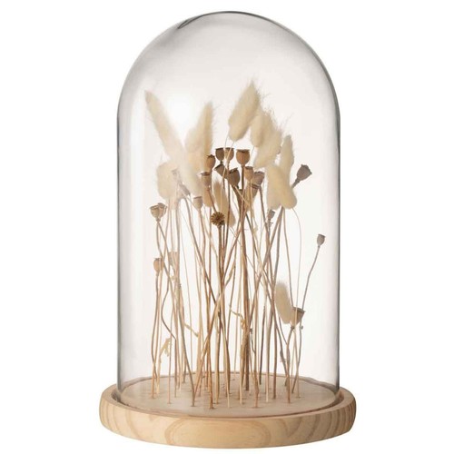 Cloche verre déco - en, "fleurs