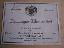 wine label CHASSAGNE MONTRACHET domaine Fontaine Gagnard burgundy burgundy