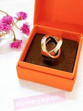 Hermes Scarf Ring Cosmos Gold 0.98 inch w/ Exclusive Box  Auth Japan NEAR MINT