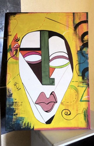Peinture sur toile - , signée