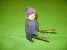 SCHUCO CHARACTER WITH LADDER-AUTOMATIC-TOY MECHANICAL ANTIQUE-DANCE FIGURE