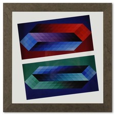 Victor Vasarely (1908-1997), "Tridim (T, TT) de la serie Hommage A L'Hexagone" F