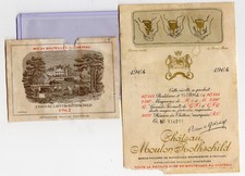 Chateau Mouton Rothschild 1964 Label 114011 and Lafite Rothschild 1962 label