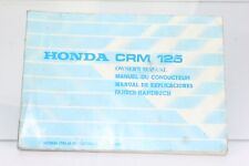 Honda CRM 125 CRM125 Owners Manual Drivers Manual Drivers Manual