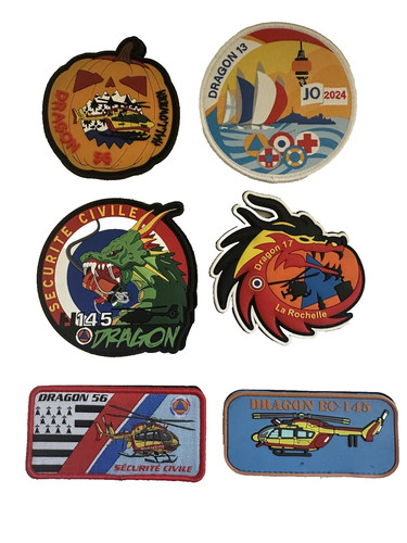 Lot tissus dragons divers - lot, 6
