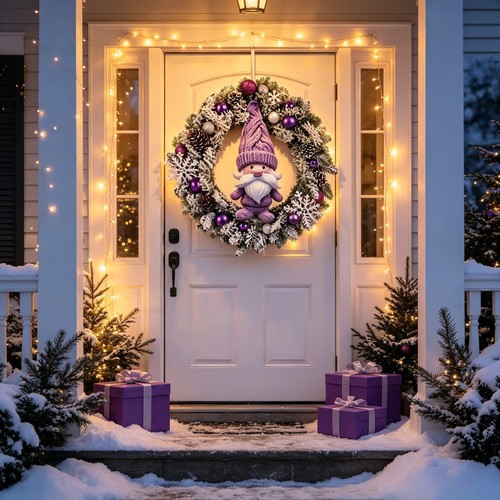 Couronne noël floquée - noël,