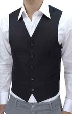 Men's Elegant Slim Fit Black Vest Dress Work Groom Waiter l xl