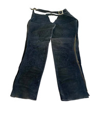 Riding Blue Genuine Leather Full Chaps Horse No Size Label Measurements in Pics
