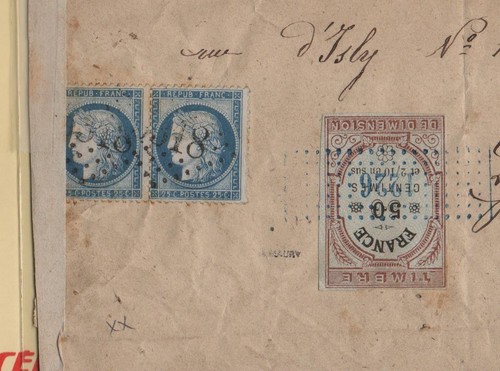 Rare lettre avec association - +,