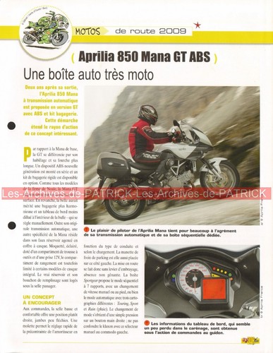 Aprilia 850 mana abs 2009 - gt,