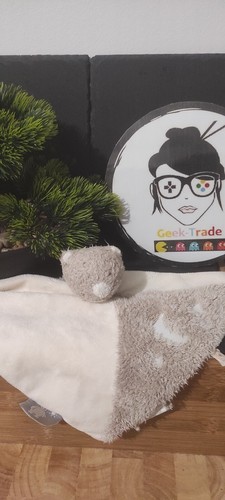 Doudou plat ours - blanc, écru