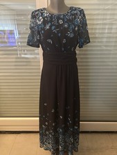 Robe Longue Zero Fleurie Bleu