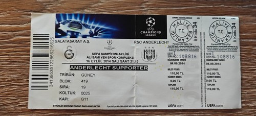 Ticket 2014 galatasaray - galatasaray, vs