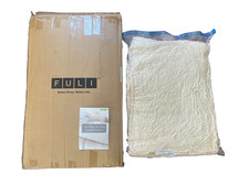 FULI Japanese Futon Floor Tatami Sleeping Pad, Shikibuton Roll Up Bed White Twin