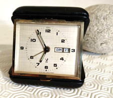 Réveil de voyage ancien Jaz mouvement mécanique vintage 1970