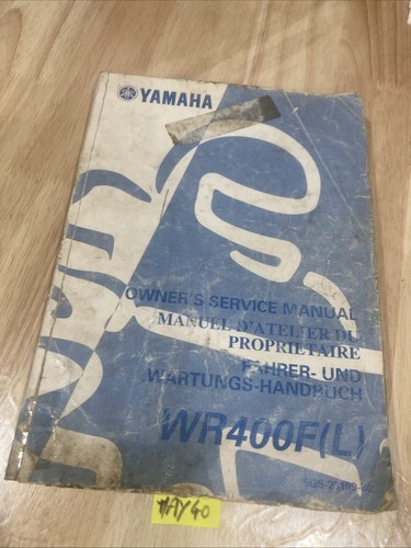 Yamaha wr400f 1999 manuel - wr400f,