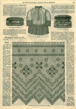 Antique 1869 Fashion Engraving Rock or Dawn Trim Magazine Issue