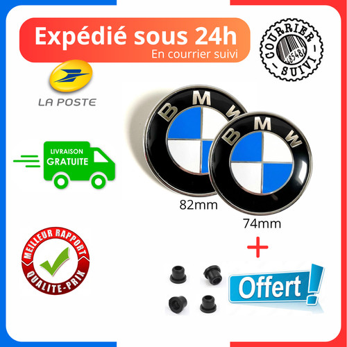 Emblème logo bmw bleu - 2x,