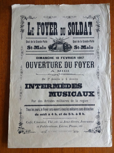 Rare affiche foyer soldat - foyer,
