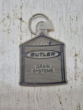 Vintage Butler Grain Systems Agriculture Farm Farming Keychain Advertising Silo