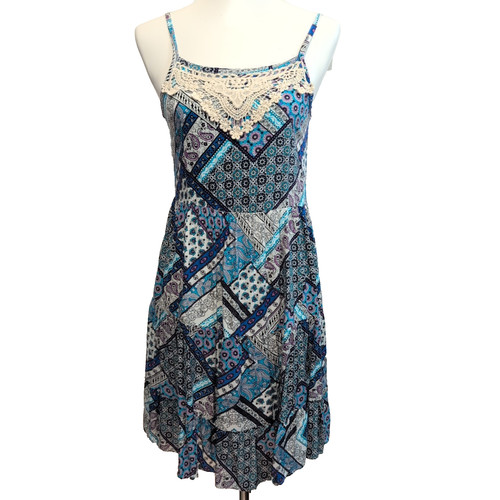 Robe été rayonne bleu - robe, d'été