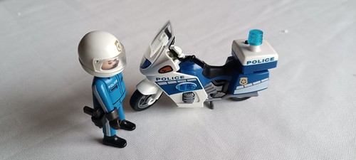 Moto police avec gyrophare - moto,