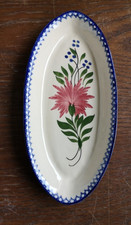 PLAT OVALE FAÏENCE DE CHAROLLES (DÉCOR OEILLET)