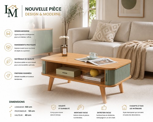 Table basse design scandinave - table,