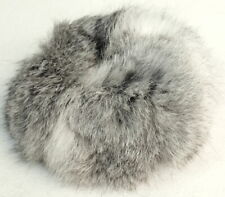 Scrunchie En Fourrure Chinchilla Gris Et Blanc