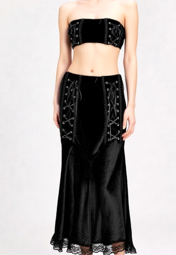 Jupe maxi velours - maxi,