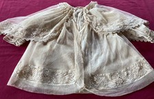 Antique Baptism Cape Coat, Silk Lined Tulle and Lace Inlay
