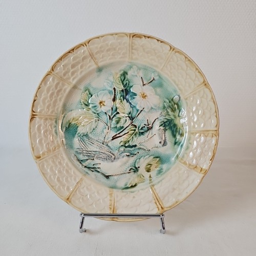 Assiette barbotine ancienne - barbotine,