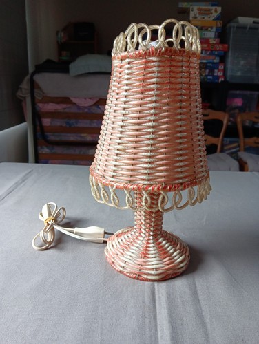 Lampe scoubidou vintage 35cm - scoubidou, h