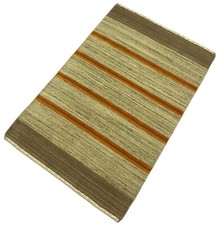 Tapis Gris 100% Laine Lori Tissé À La Main Orange Laine 120x180 Cm S86