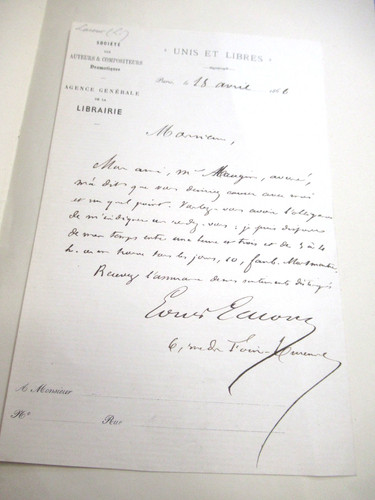 Louis lacour autographe signé - lacour,
